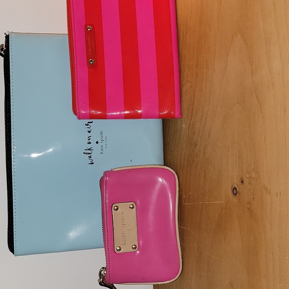 3 Kate Spade zip-up pouches